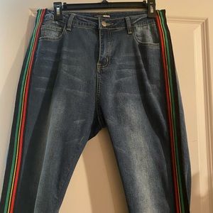 Fashion Nova Skinny Leg Jeans w/Stripes